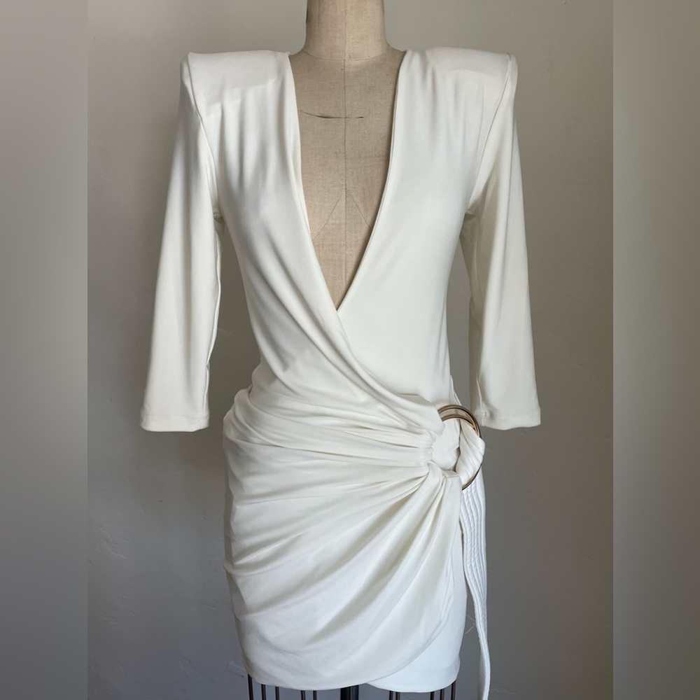 Zhivago Mini Wrap Dress Gold Fastening size 4